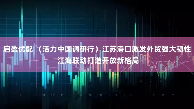 启盈优配 (活力中国调研行)江苏港口激发外贸强大韧性 江海联动打造开放新格局